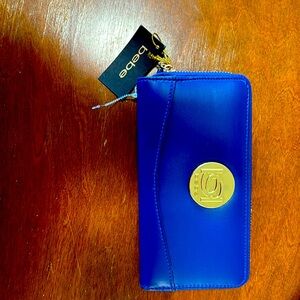 Bebe zipper folio Wallet with Tag